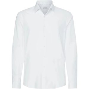 Calvin Klein, Overhemden, Heren, Wit, 2Xl, Katoen, Moderne Witte Katoenen Overhemd