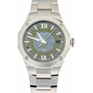 Baume et Mercier, Accessoires, Dames, Blauw, ONE Size, Riviera Automatisch Blauw Wijzerplaat Stalen Horloge