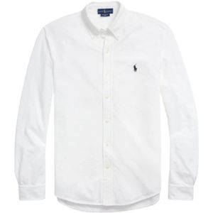 Polo Ralph Lauren, Overhemden, Heren, Wit, 2Xl, Katoen, Fijne Piqué Katoenen Overhemd