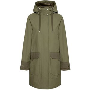 Part Two, Anorak Parka, Blijf Warm en Stijlvol Groen, Dames, Maat:M