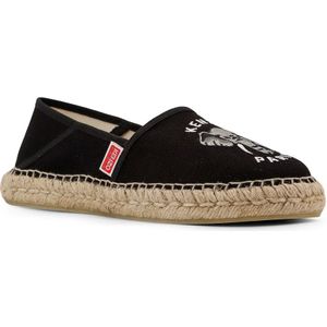 Kenzo, Schoenen, Dames, Zwart, 36 EU, Katoen, Zwarte Espadrilles met Touw Detail