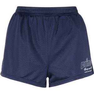 Sporty & Rich, Korte broeken, Dames, Blauw, M, Mesh Discoshorts voor Actieve Vrouwen