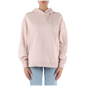 Calvin Klein Jeans, Sweatshirts & Hoodies, Dames, Roze, S, Katoen, Katoenen hoodie met logoborduursel