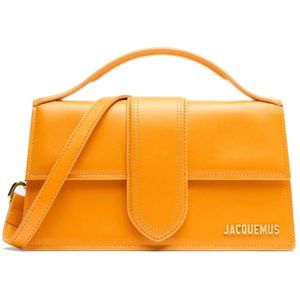 Jacquemus, Tassen, Dames, Geel, ONE Size, Leer, Gele Leren Crossbody Tas