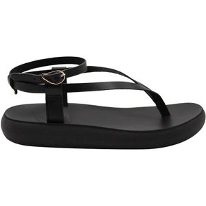 Ancient Greek Sandals, Zwarte Vachetta Comfort Sandalen Zwart, Dames, Maat:40 EU
