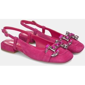 Alma EN Pena, Schoenen, Dames, Roze, 37 EU, Leer, Gesp Rhinestone Platte Schoen