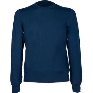 Gran Sasso, Truien, Heren, Blauw, 4Xl, Katoen, Vintage Indigo Katoenen Crewneck Sweater