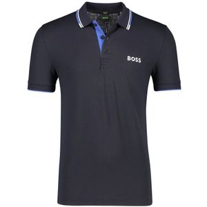 Hugo Boss, Blauwe polo met korte mouwen Blauw, Heren, Maat:S