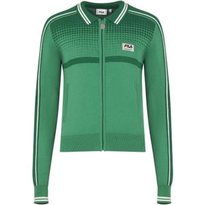 Fila, Sweatshirts & Hoodies, Dames, Groen, XL, Sweatshirt met rits en zichtbaar logo