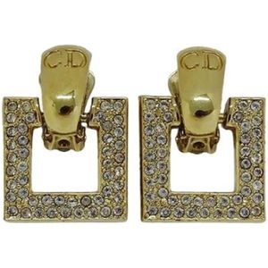 Dior Vintage, Pre-owned Metal earrings Geel, Dames, Maat:ONE Size