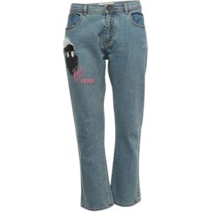 Fendi Vintage, Pre-owned, Dames, Blauw, M, Denim, Pre-owned Denim jeans