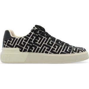 Balmain, Schoenen, Dames, Zwart, 36 EU, Leer, B-Court sneakers