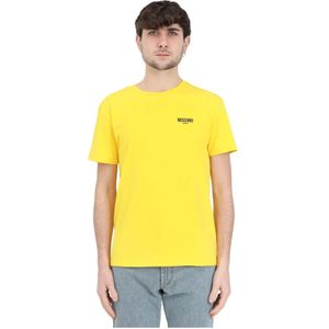 Moschino, Gele Logo T-shirt Geel, Heren, Maat:S
