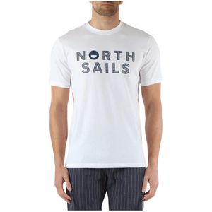 North Sails, Tops, Heren, Wit, XL, Katoen, Katoenen Logo T-shirt