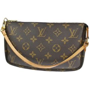 Louis Vuitton Vintage, Pre-owned Canvas clutches Bruin, Dames, Maat:ONE Size