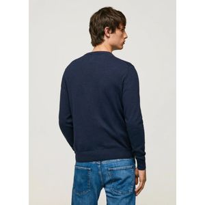 Pepe Jeans, Truien, Heren, Blauw, M, Wol, Crew Neck Jersey Wolmix Logo