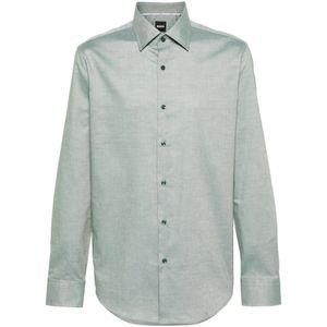 Hugo Boss, Overhemden, Heren, Groen, 3Xl, Katoen, Casual Shirts