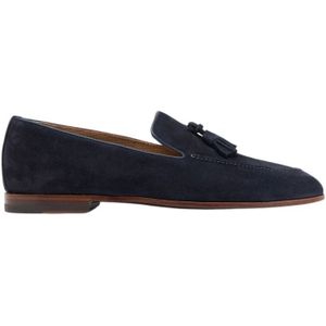 Scarosso, Schoenen, Heren, Blauw, 42 1/2 EU, Leer, Tassel Loafers met Flexibele Zool