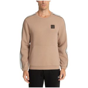 Emporio Armani Ea7, Sweatshirts & Hoodies, Heren, Beige, M, Katoen, Effen Logo Zak Sweatshirt