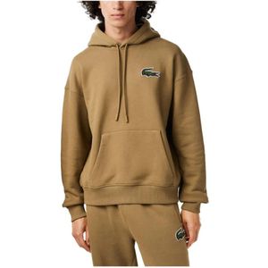 Lacoste, Bruine Hoodie - Unisex, Hoge Kwaliteit Bruin, Heren, Maat:L