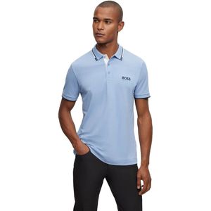 Hugo Boss, Tops, Heren, Blauw, L, Katoen, Premium Kwaliteit Golf Polo Shirt