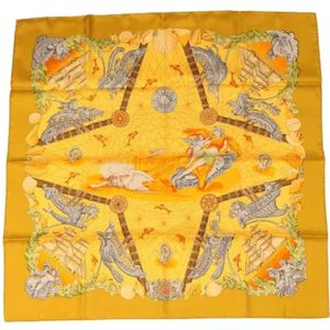 Hermès Vintage, Pre-owned Silk scarves Geel, Dames, Maat:ONE Size