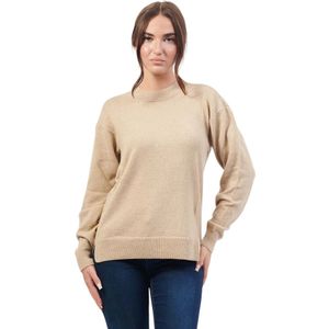 Armani Exchange, Truien, Dames, Beige, M, Wol, Beige Trui met Lurex Details