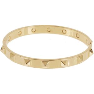 Valentino Garavani, Accessoires, Dames, Geel, S, Rockstud Armband in 18k Goudmetaal