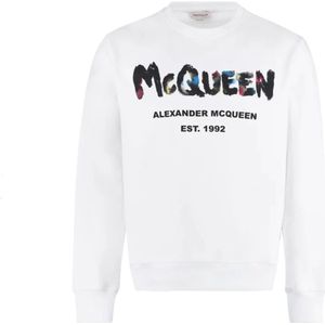 Alexander McQueen, Sweatshirts & Hoodies, Heren, Wit, S, Katoen, Witte Katoenen Sweatshirt Ss 23