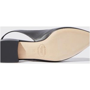 Scarosso, Schoenen, Dames, Zwart, 35 EU, Leer, Elegante Zwarte Slingback Ballerina