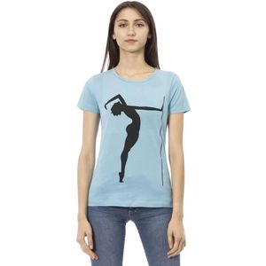 Trussardi, Tops, Dames, Blauw, M, Katoen, Chic Blauw Kortemouw T-shirt