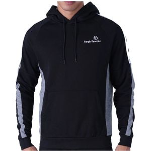 Sergio Tacchini, Sweatshirts & Hoodies, Heren, Zwart, S, Polyester, Logo Band Hoodie - Zwart