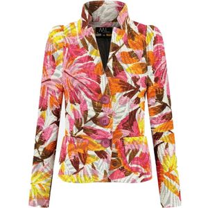 ML Collections, Zwarte Bloemenprint Blazer Veelkleurig, Dames, Maat:XL