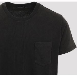 Tom Ford, Tops, Heren, Zwart, M, Katoen, Klassiek Grijs T-shirt voor Mannen