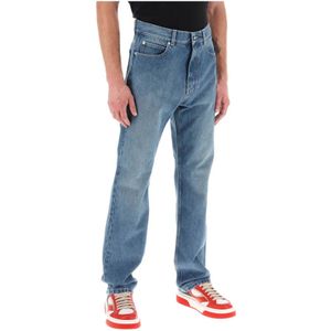 Salvatore Ferragamo, Straight Jeans Blauw, Heren, Maat:L