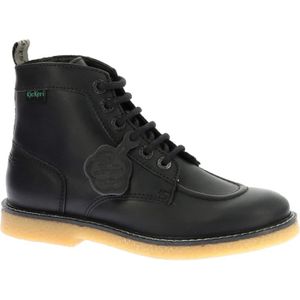 Kickers, Schoenen, Dames, Zwart, 39 EU, Leer, Legendarische Veterschoenen van Leer