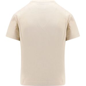 Burberry, Tops, Dames, Beige, S, Katoen, Beige Crew-neck T-shirt Regular Fit