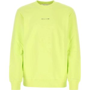 1017 Alyx 9Sm, Sweatshirts & Hoodies, Heren, Geel, L, Katoen, Fluo geel katoenen oversized sweatshirt