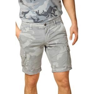 Mason's, Korte broeken, Heren, Blauw, S, Katoen, Camouflage Cargo Bermuda Shorts