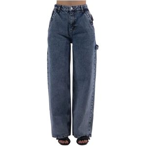 Moschino, Stijlvolle Wide Jeans voor Vrouwen Blauw, Dames, Maat:W24