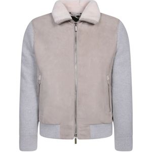 Moorer, Jassen, Heren, Beige, L, Suède, Beige Suède Jas Aw 24