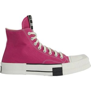 Rick Owens, Hoge Canvas Sneakers Roze, unisex, Maat:42 1/2 EU