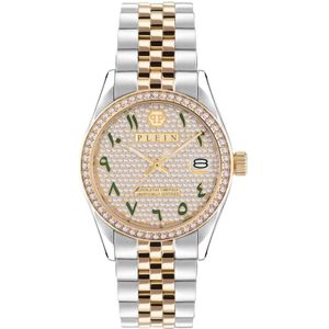 Philipp Plein, Kristal Bicolor Superlatief Datum Horloge Veelkleurig, Dames, Maat:ONE Size