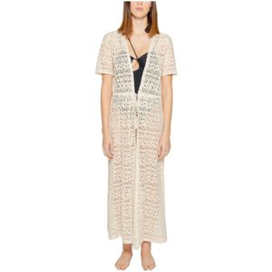 Vero Moda, Badkleding, Dames, Beige, S, Polyester, Lente/Zomer Cardigan 95% Polyester 5% Elastaan