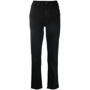 3X1, Zwarte high-waist tapered jeans Zwart, Dames, Maat:W27