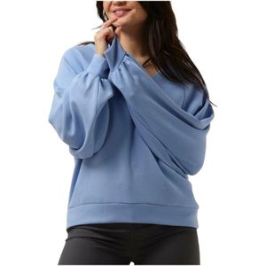 Moss Copenhagen, Sweatshirts & Hoodies, Dames, Blauw, M, Blauwe Raglan V Sweatshirt Trendy Stijl