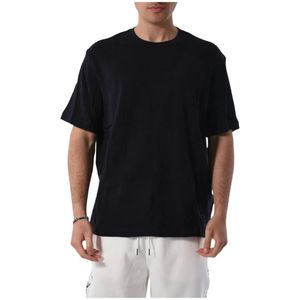 Armani Exchange, Tops, Heren, Blauw, M, Katoen, Katoenen T-shirt met Ronde Hals
