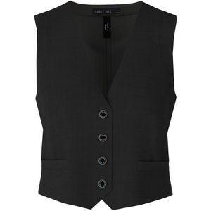 Marc Cain, Jassen, Dames, Zwart, S, Wol, Aansluitende Vest met V-Hals