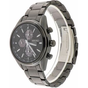 Seiko, Sport Chronograaf Quartz Zonnehorloge Zwart, Dames, Maat:ONE Size