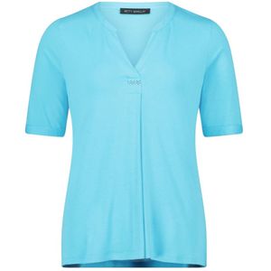 Betty Barclay, Blouses & Shirts, Dames, Blauw, 2Xl, Feminine V-hals Blouse Shirt